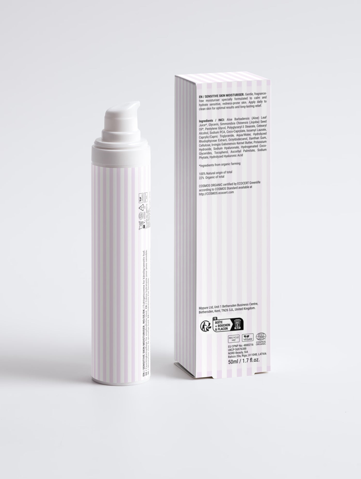 Crème hydratante pour peaux sensibles, sans parfum