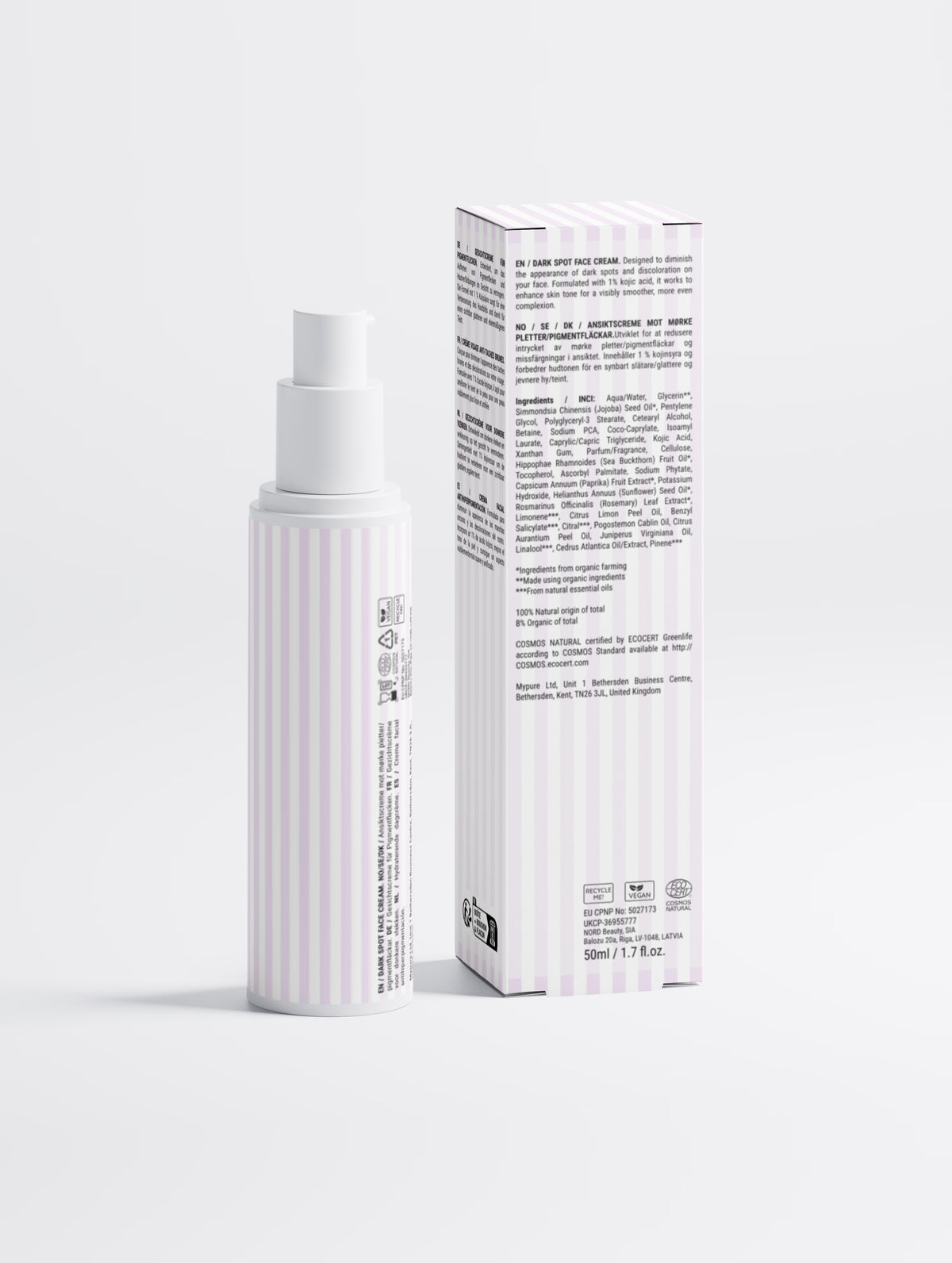 Crème visage anti-taches à l'acide kojique